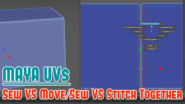 Maya: Difference Between UV Sew VS Move and Sew VS Stitch Together