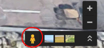 Left-Click and Drag the character icon over road for Street View