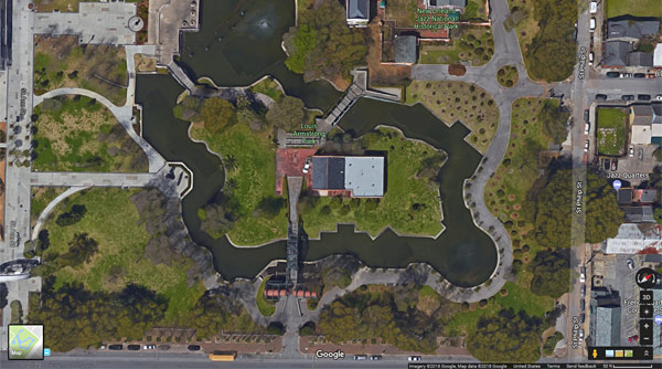 Top-down layout example of a historical park in New Orleans