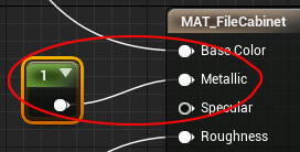 Constant1Vector in Metallic input = material is metallic