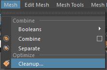 Mesh > Cleanup