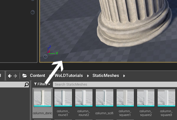 Inserting Static Mesh into the level