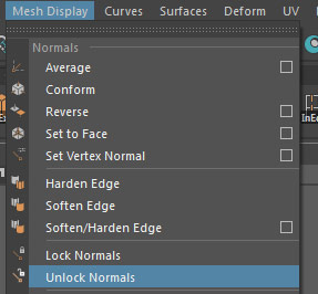 Mesh Display > Unlock Normals