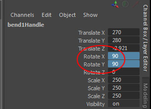 Adjusting Rotate X and Y to 90