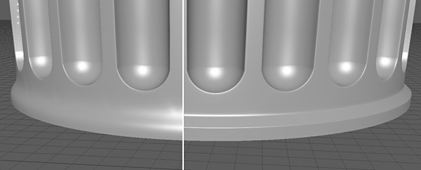 Smooth preview before and after support edge loops