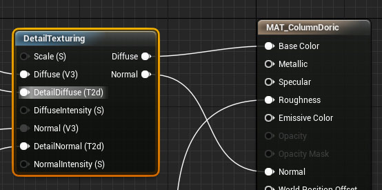 Connecting DetailTexturing into Material inputs